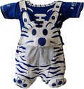 Dungaree For Baby Boys & Baby Girls Printed Cotton Linen Blend